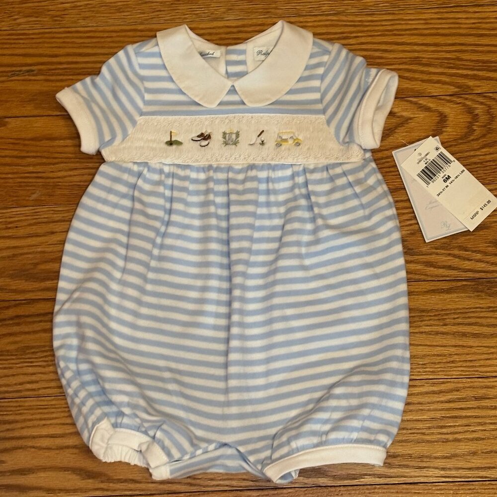 Boy's Organic Interlock Golf One-Piece Shortalls 3M, 6M